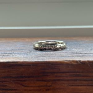 Sterling Silver Floral/Flower Stacking Ring (Size 7)